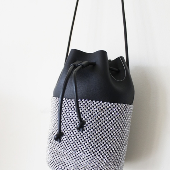 TOPSHOP Diamante Faux Leather Bucket Crossbody - Picture 3 of 5